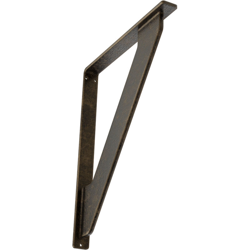 Support traditionnel en fer forgé, Or pâle antique, H 15 po x l 1,5 po x p 12 po