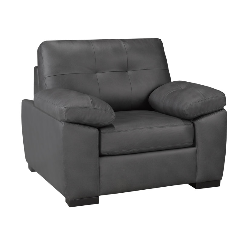 Fauteuil capitonné en polyester 44 po, Polyester chocolat