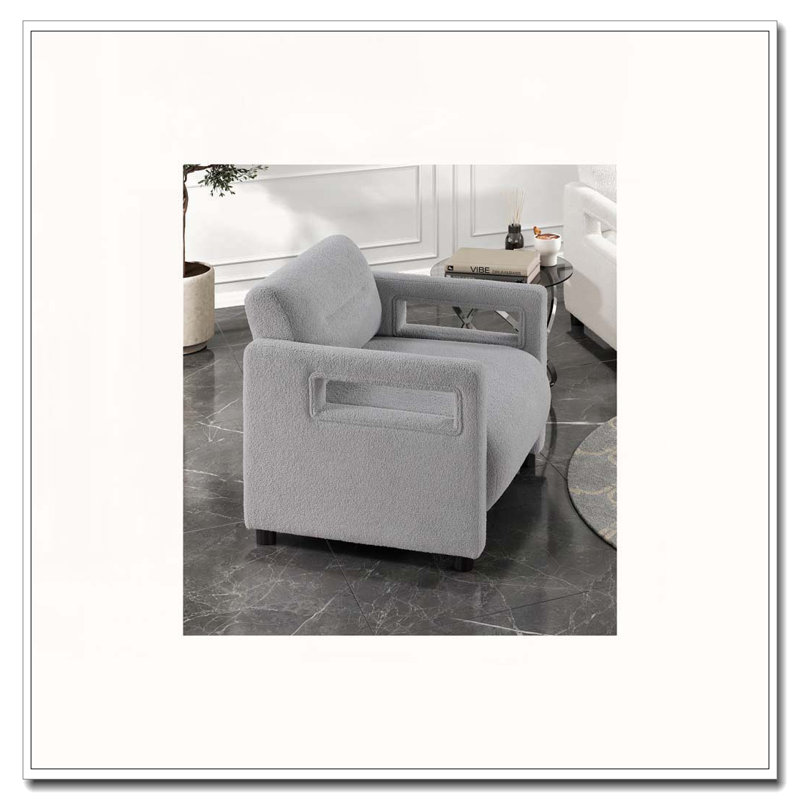 Fauteuil d'appoint Boucle Upholstery, Gris