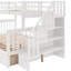 Lit superposé simple avec rangement pratique et structure stable - Options d'escalier blanc pour une chambre bien rangée-2141934881-2141934880