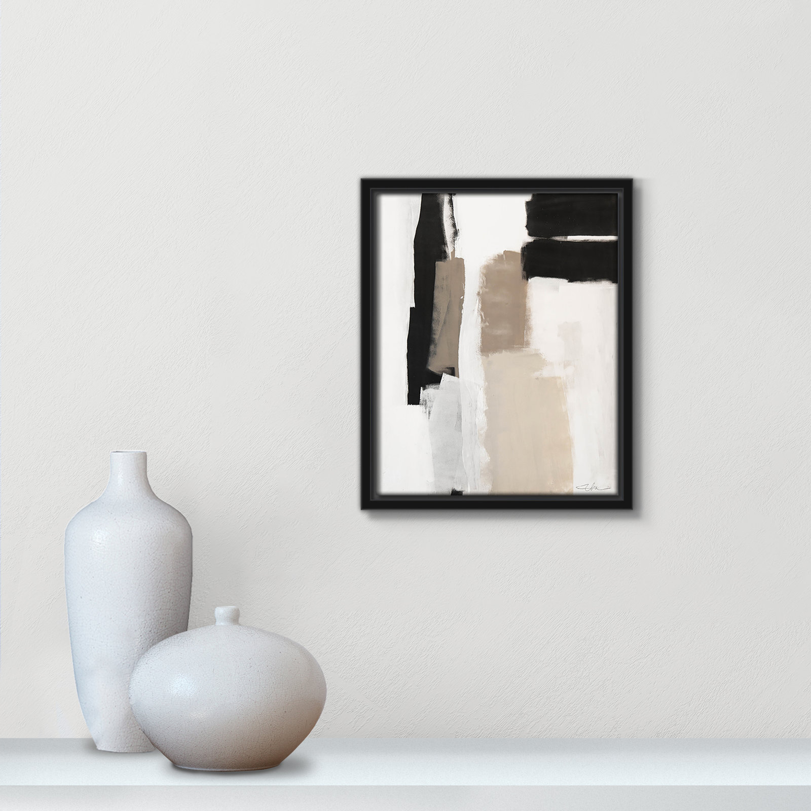 Giverny Earth Scapes II by  Print, No Mat, Black Floater Framed, 11.5" H x 9.5" W x 2" D