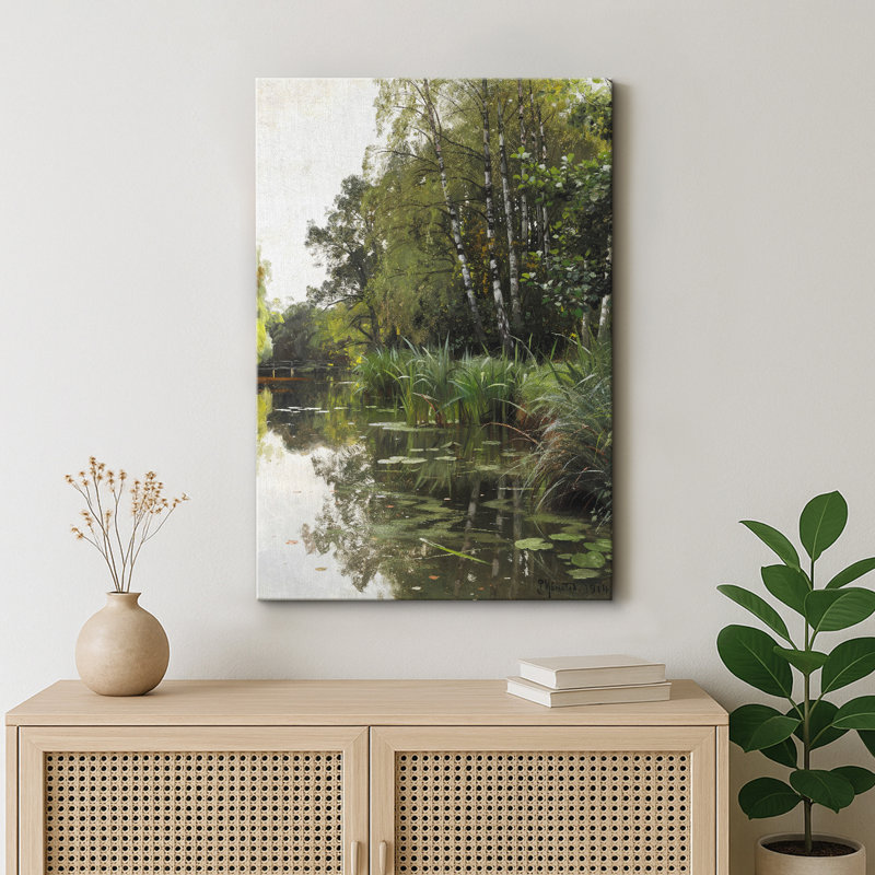 Misty Lakeside, H 18 po x l 12 po x P 1,5 po, Toile tendue