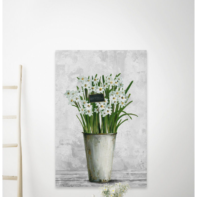 « magnifique daffodils », reproduction de peinture sur toile tendue, H 30 po x l 20 po x P 1,5 po