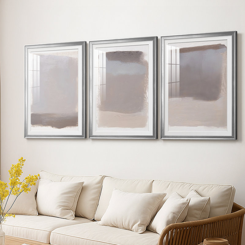 Série ABSTRACT DCCXLII - Impression sur mesure de qualité supérieure avec mat - 3 pièces, H 30 po x l 63 po