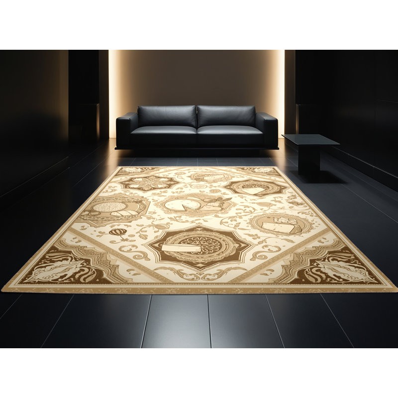 Tapis oriental classique lavable à la machine Elkton, 8 x 12