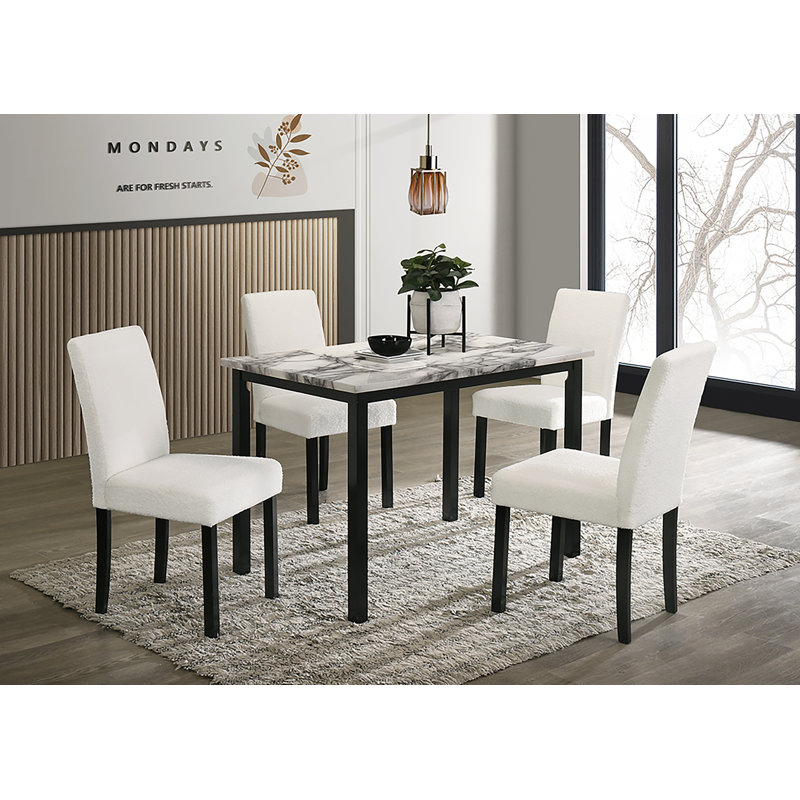 5-Pcs Dining Set, White