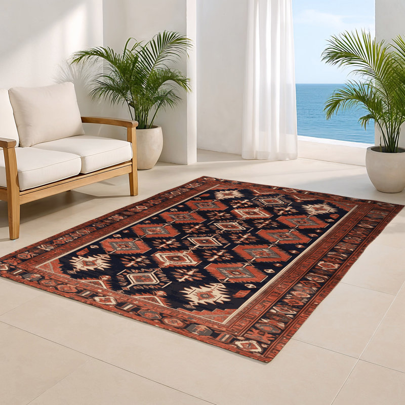 Persian Brown Indoor and Outdoor Area Rug, Rectangle 2' x 3'