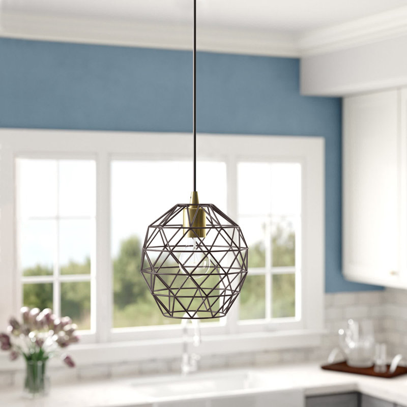Luminaire suspendu simple à 1 lumière Lucilo, Bronze
