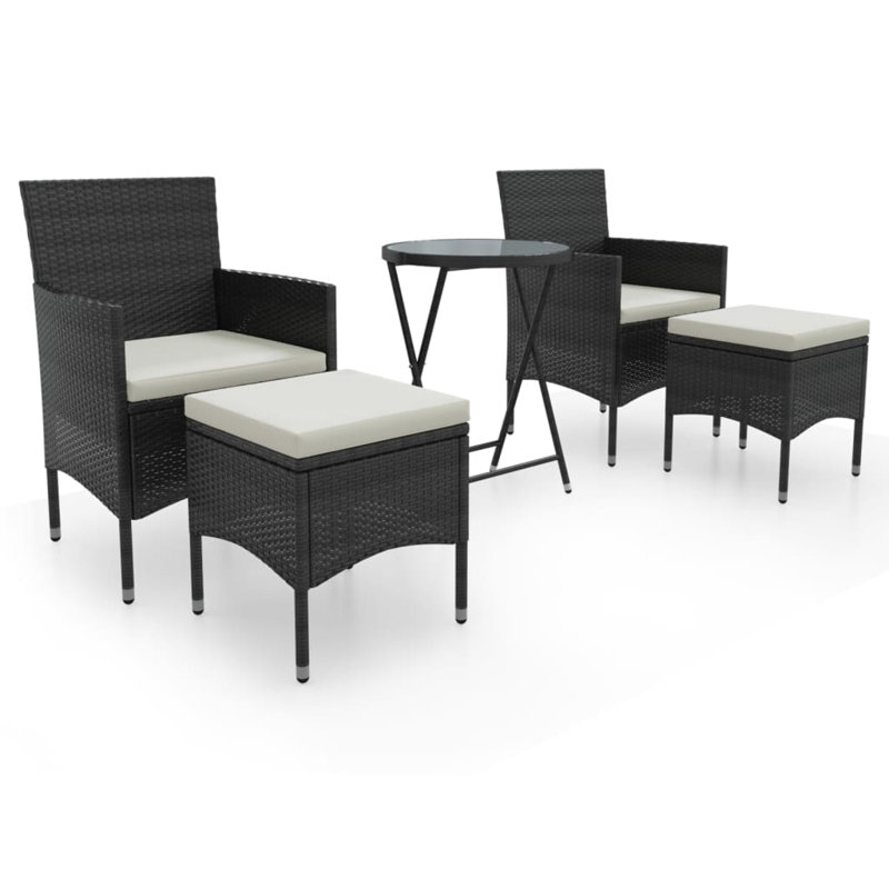  Garden Bistro Set Black, Black