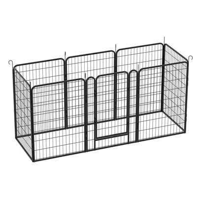 8 Panels Pet Exercise Pen - 40.46"H Dog Playpen With Door, Rust- For Indoor Outdoor Use Fence Panels: Metal Rust-, Gravity Lock, Floor Protection Feature, Versatile Shape Choices, & Use, Simple Setup