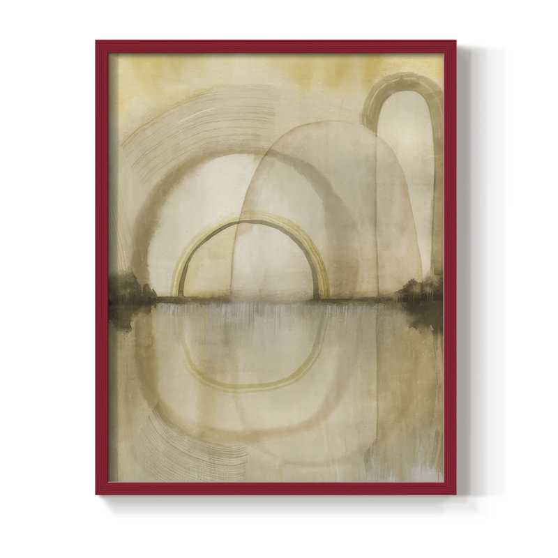 «Soft Golden Reflections I», reproduction encadrée - bois massif, H 21 po x l 17 po, Rouge