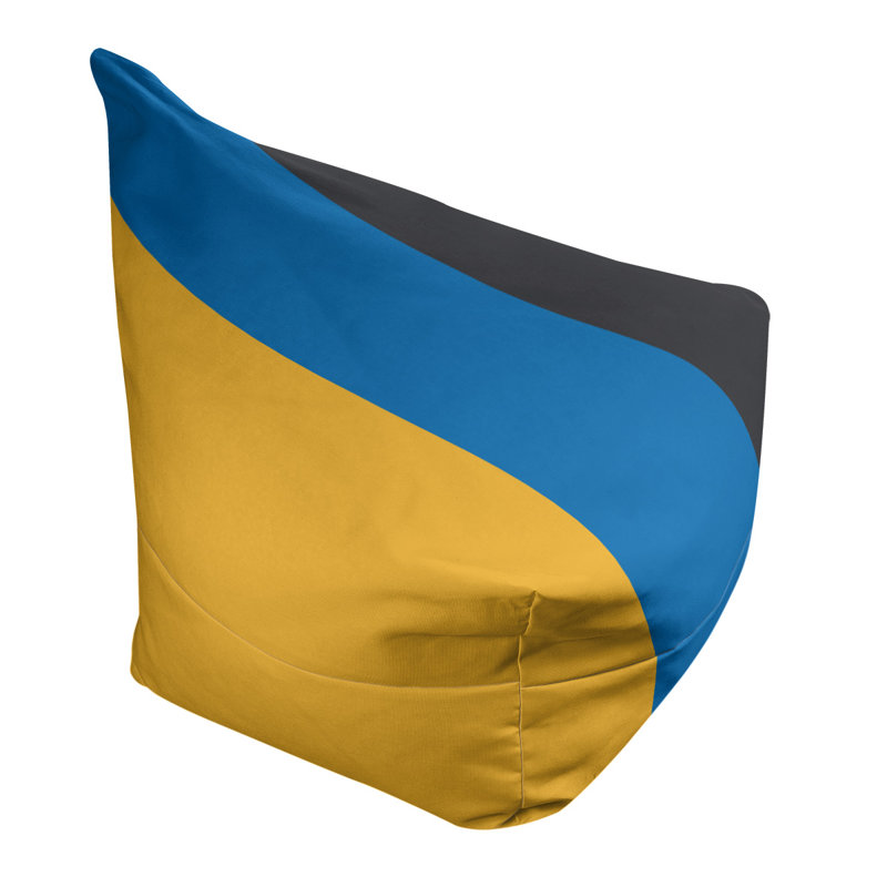Golden State Bean Bag Cover, 2" x 38" x 42", California Golden Yellow/Royal Blue/Slate