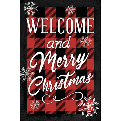 Welcome and Merry Christmas 1 Piece Wrapped Canvas Wall Art