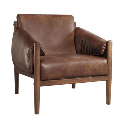 Salma 27.6" W Vegan Leather Upholstered Armchair