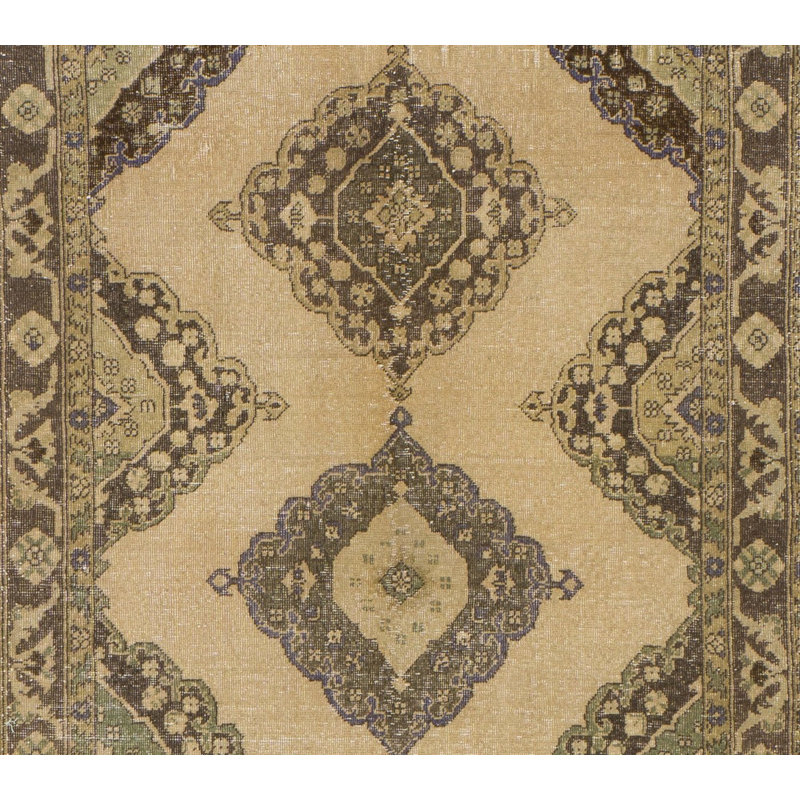 Tapis de couloir rétro Anatolian Oushak