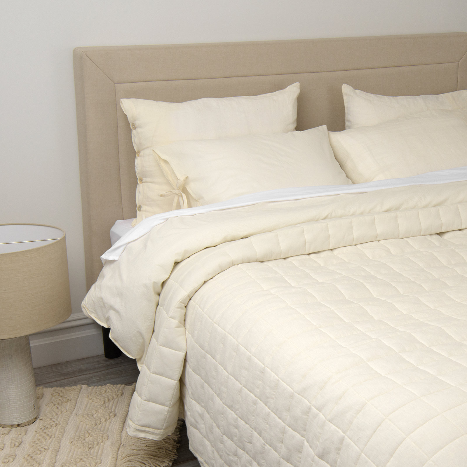 Hatley Linen Quilt Set, Ivory, Twin Quilt