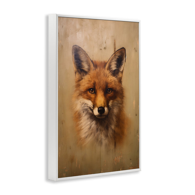 Visage de renard des bois, estampe numérique par Petal Prints Design, Estampe numérique encadrée blanc bord de mer