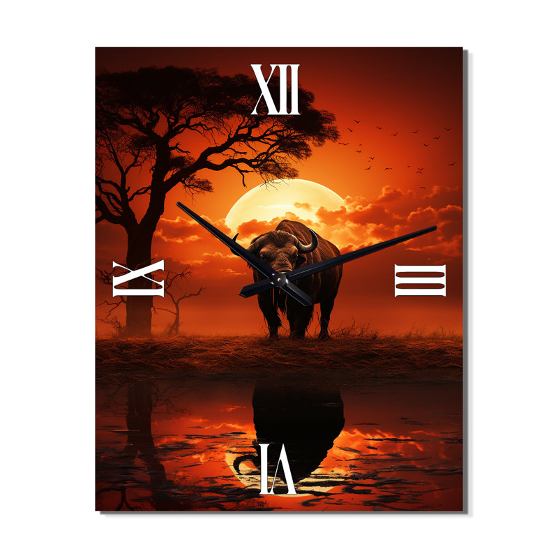 Horloge murale rouge et noire Buffalo, Grand