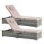 Chaise de patio grise avec protection et coussin de siège confortable