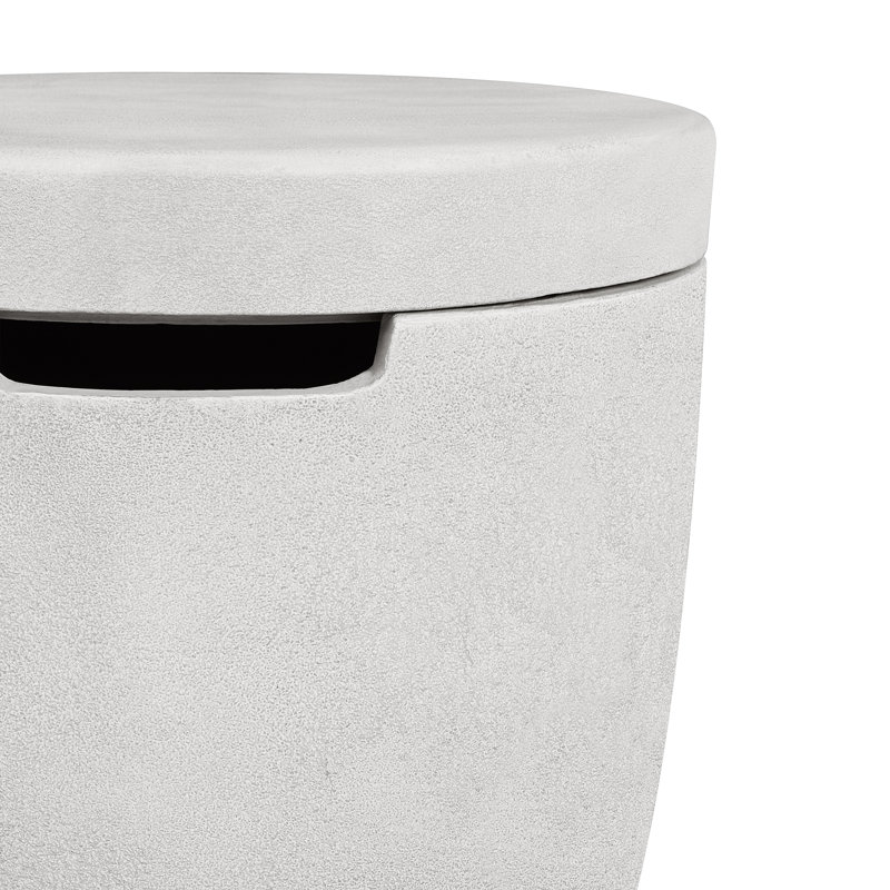 Eldora 20" Round Concrete Propane Tank Cover and Side Table by Real Flame, Chalk