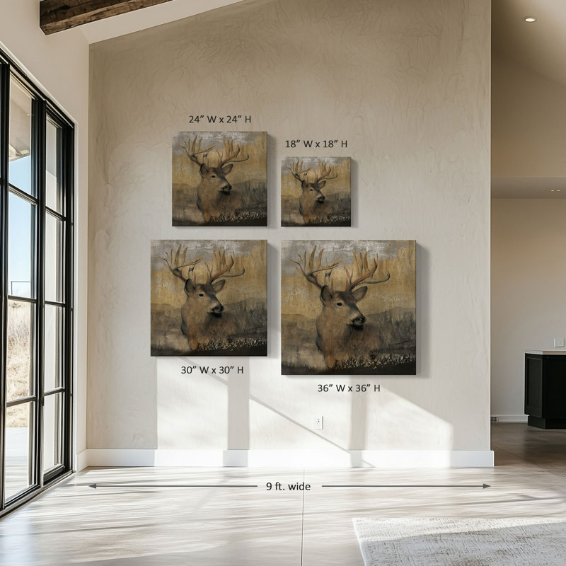 "Forest Deer" par Carol Robinson, reproduction sur toile, H 28 po x l 28 po x P 1,5 po