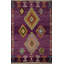 Tapis marocain éclatant et moelleux 6 x 9 sur fond mauve riche