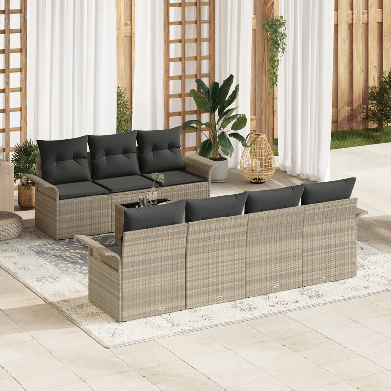 251cm Wide Patio Sofa with Cushions