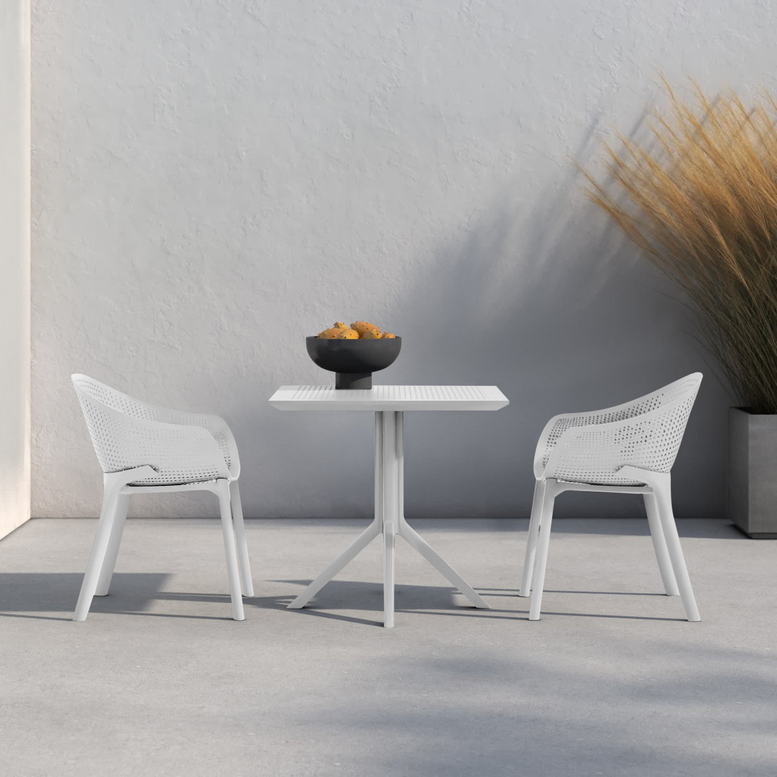 Farrah 32" Patio Bistro Set, White