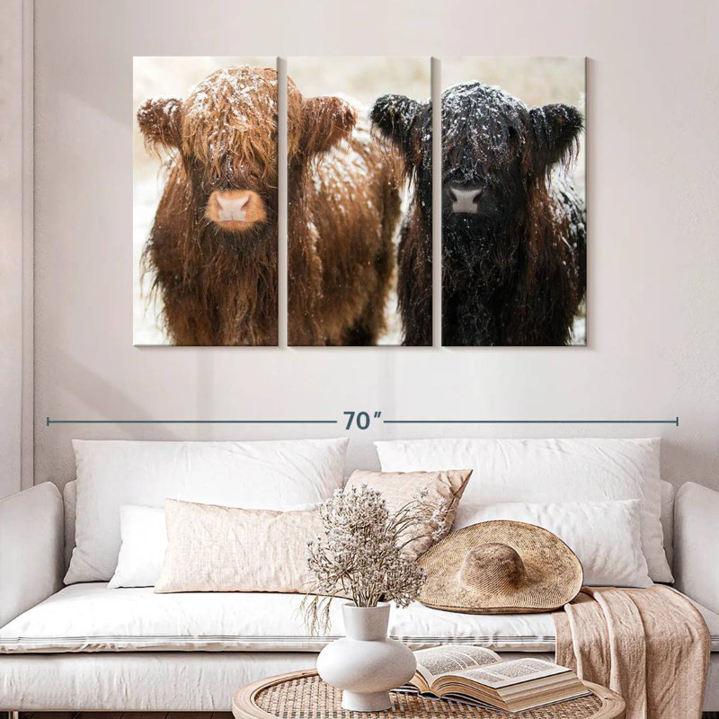 Brampt Hairy Highland Cows, 32" H x 50" W