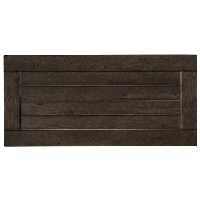Rustic Brown King Wood Panel Bed with Headboard and Drawer