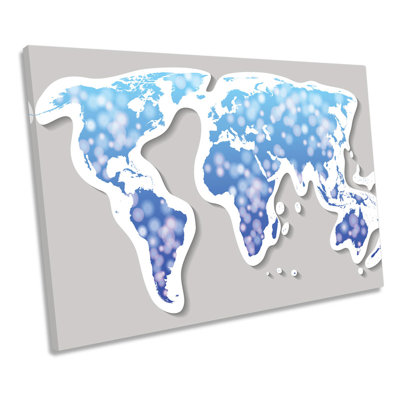 Modern Map Of The World - Wrapped Canvas Print