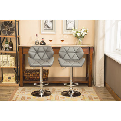 Diljana Swivel Upholstered Counter Stool with Metal Frame