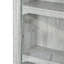 Vitrine à 5 niveaux, vitrine en verre avec 2 portes et tablettes réglables, fixation murale, gris