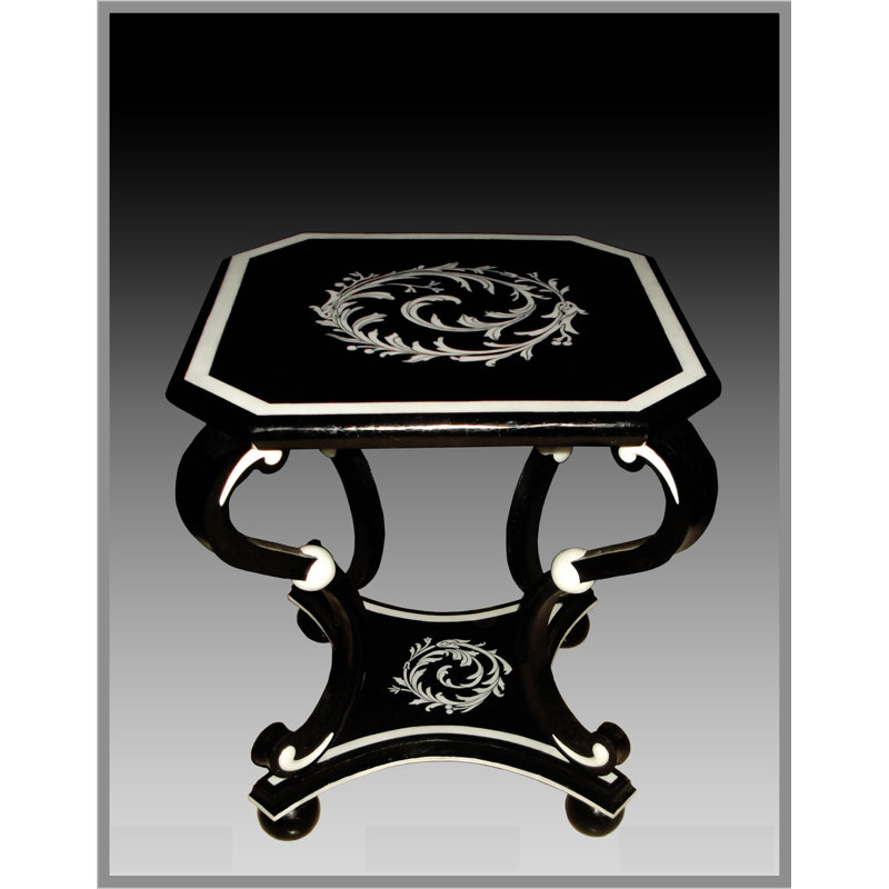 Table de bout Immanuel, Noir / blanc
