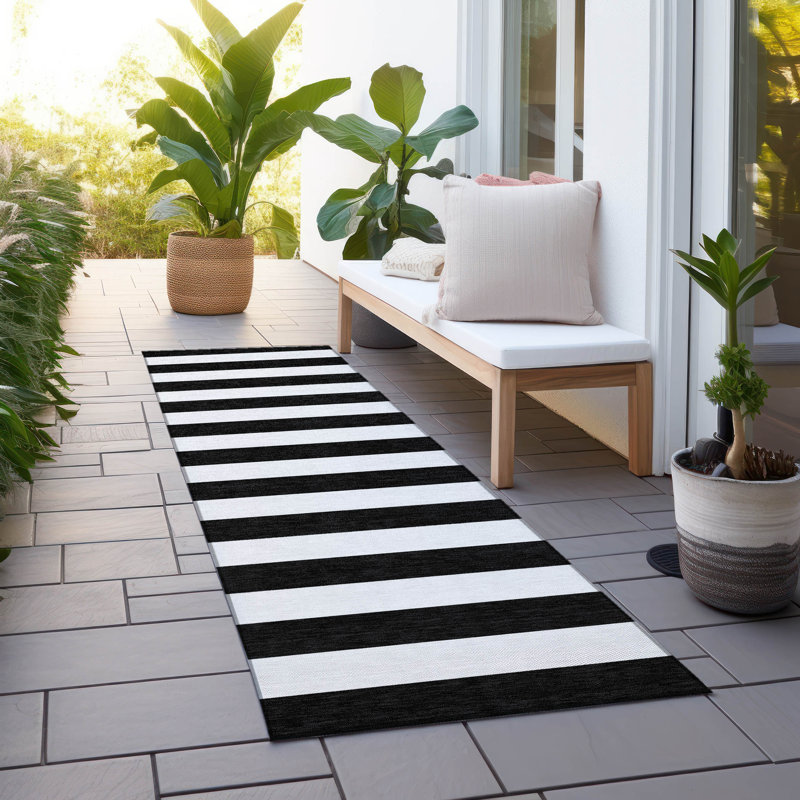 Tapis intérieur / extérieur Kinslee, Tapis de couloir 2 pi 3 po x 7 pi 6 po
