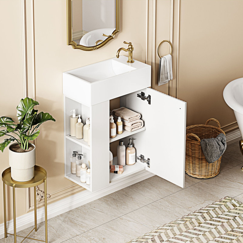 Meuble-lavabo flottant avec bassin en résine