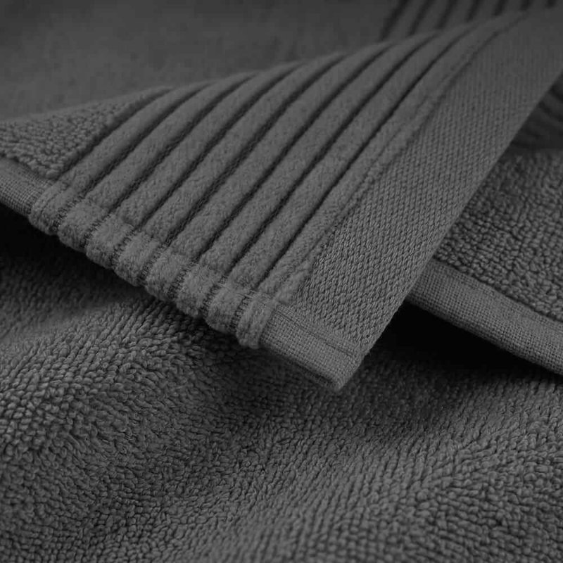 Towels 100% Cotton Plush Mulit-Size Set, Dark Grey