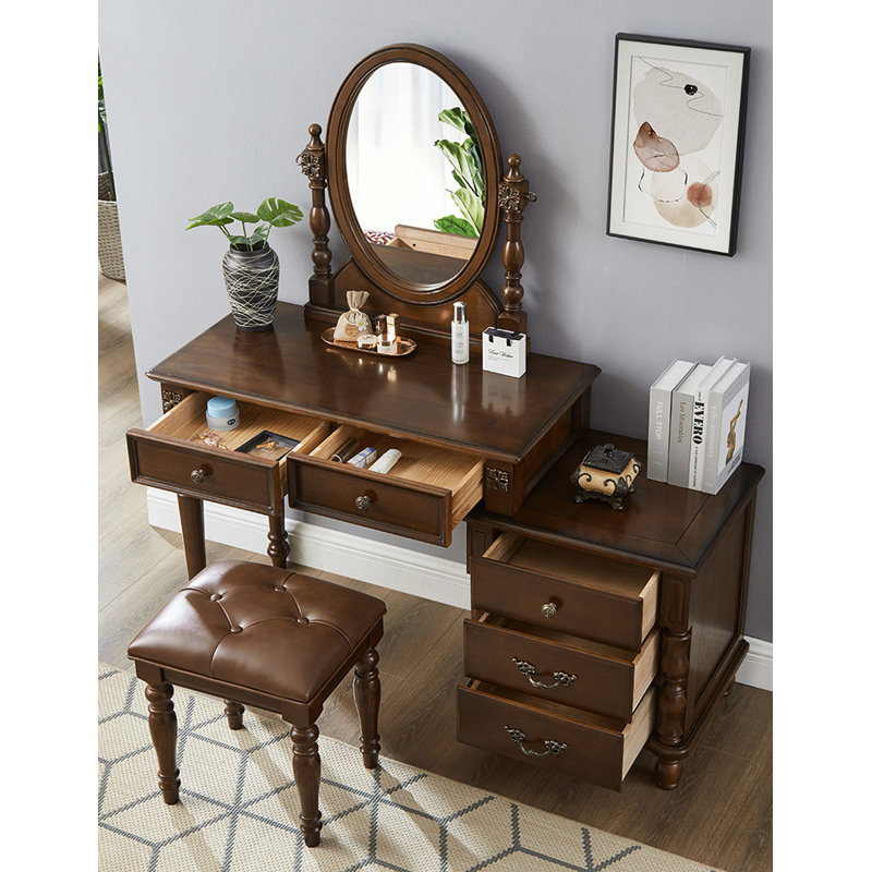 Table de coiffeuse tout en bois massif American Style