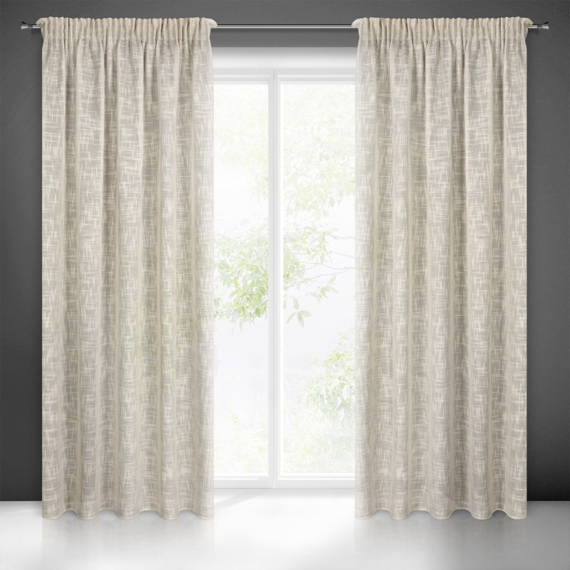 Mahika Semi -transparent Curtains Single Panel, Beige