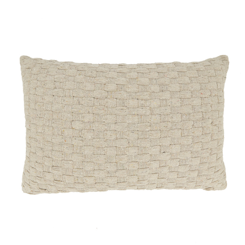 Coussin texturé tissé gaufré, Ivoire ivoire, Sans insert de coussin