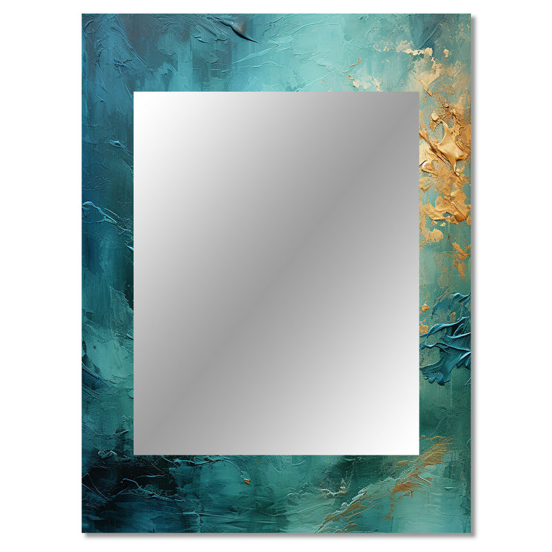 Teal Oasis III - Landscapes Decorative Mirror, Modern Wall Mirror, Printed Metal Art, 40" x 30"