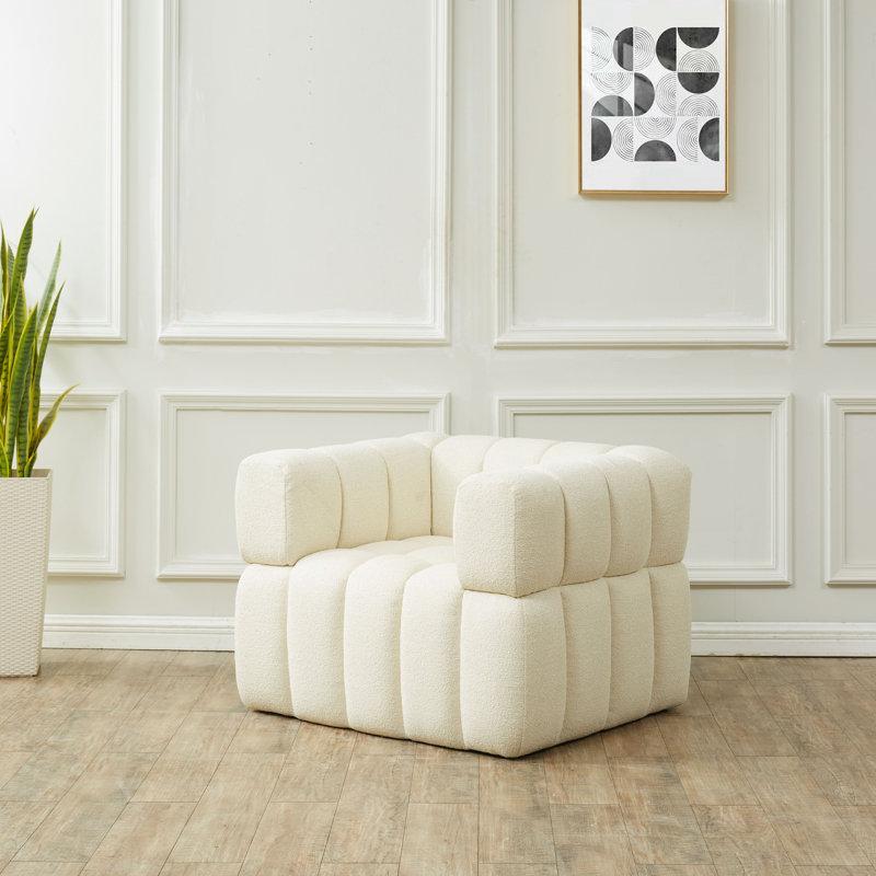 Don Calyna Upholstered Armchair, Cream Boucle