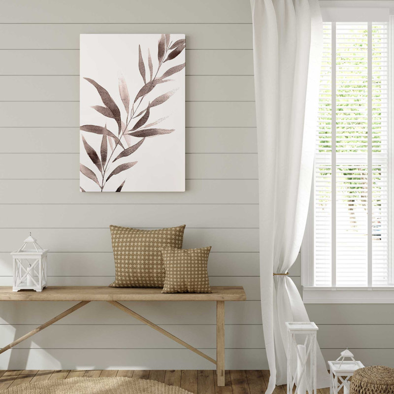 Reproduction sur toile 12 "x 8" monochrome Botanica v5, Toile tendue, H 12 po x l 8 po x P 1,25 po