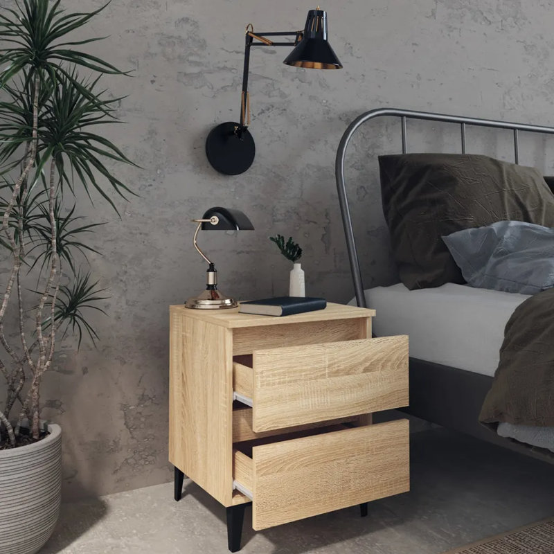40 cm W Bedside Table, Sonoma Oak, 2