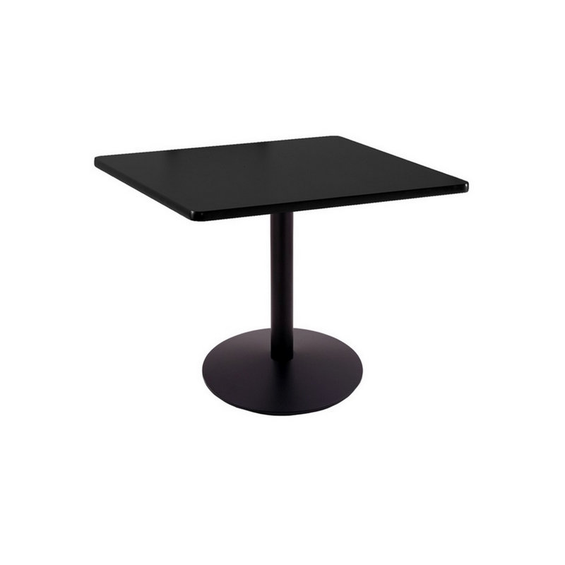 Black Square Wood Dining Table with Adjustable Feet