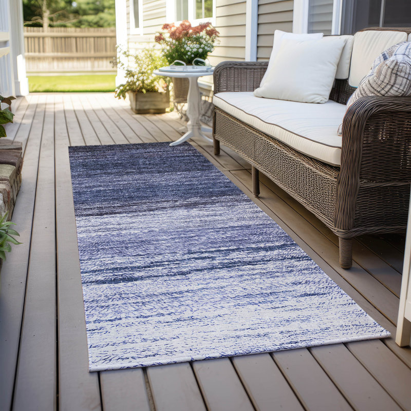 Tapis intérieur / extérieur en polyester tissé à la machine Malchow, Tapis de couloir 2 pi 3 po x 7 pi 6 po