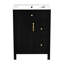 Meuble-lavabo de 24 pouces avec lavabo en céramique, 1 porte à fermeture en douceur, 2 tiroirs à fermeture en douceur et 2 supports de rangement sur la porte-951889418