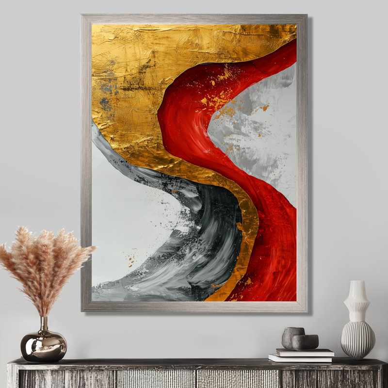 Tashia - impressions sur toile abstraites, 20" H x 12" W, Reproduction encadrée sans passe-partout, Silver
