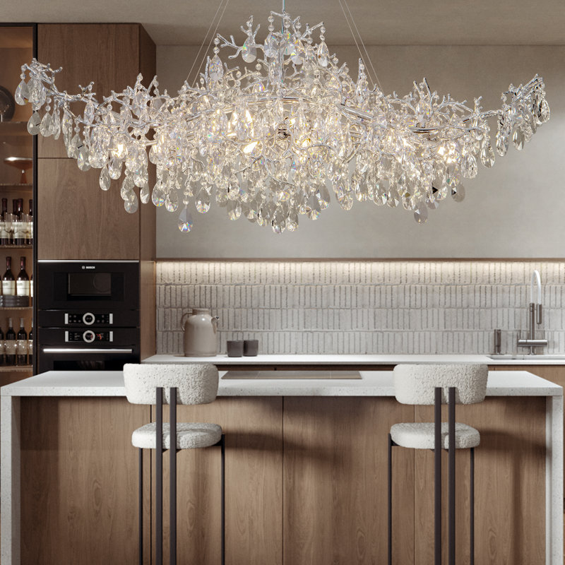 Lustre en cristal K9, Argent argent, 18