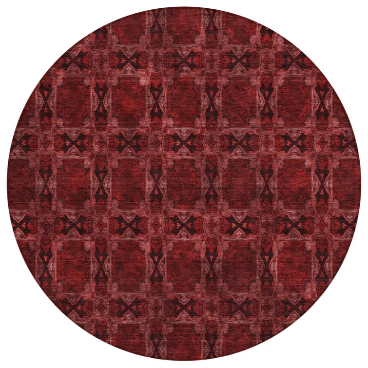 Flatweave Washable Floral Indoor / Outdoor Rug